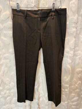 bebe Women's Dark Brown Pinstripe Dress Pants